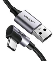 Cabo Ugreen Angular 90 Graus Em L Usb-a Usb-c Turbo 3a - 1m