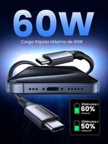 Cabo Ugreen Usb C 60W Tipo C Rápido 20V/3A Pd Suporta 25W 2M