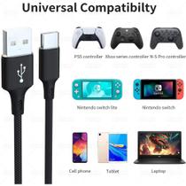 Cabo Universal USB Tipo C Preto Tamanho 80 cm - Fast Charge
