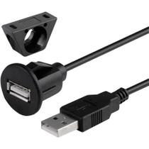 Cabo USB 2.0 Extensão Macho Femea Para Central Multimídia 1 Metro - H-Tech