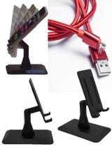 Cabo Usb 2.0 Para Micro Usb 1 Metro Hayom Cb1117 Vermelho + SUPORTE DE MESA P/CELULAR