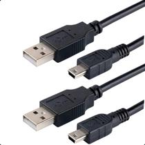 Cabo USB 2.0 para Mini USB 5 Pinos 50cm 480mps Kit 2 Un Cabo USB 2.0 para Mini USB 5 Pinos 50cm 480mps Kit 2 Un