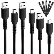 Cabo USB 2.0 Tipo A para Mini B (6 Pés) - Pacote com 3 Unidades - com Presilhas Cabo USB 2.0 Tipo A para Mini B (6 Pés) - Pacote com 3 Unidades - com Presilhas
