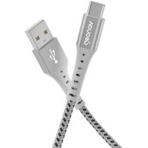 Cabo usb 2.0 tipo c nylon trançado branco 1,20m geonav