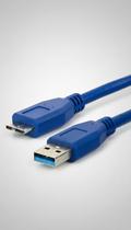 Cabo USB 3.0 A Macho p/ Micro B Macho 30cm Azul