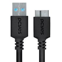 Cabo USB 3.0 para HD Externo - 1 metro - USB para USB Micro B - 5GBs - Preto - PCYes PUAMCM3-1