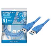 Cabo Usb 3.1 Extensor Usb-A Macho p/ Usb-A Macho Azul - 5m