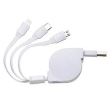 Cabo USB 3 em 1 branco Cabo USB 3 em 1 branco
