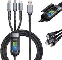 Cabo Usb 3 Em 1 carregamento rápido Carregador Turbo 100w (tipo C) Usb-c Cabo Usb 3 Em 1 carregamento rápido Carregador Turbo 100w (tipo C) Usb-c