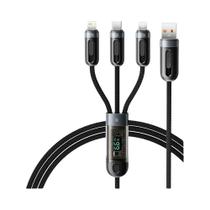 Cabo USB 3 em 1 com Display Digital - Carregamento Rápido de 66W
