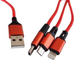 Cabo USB 3 Saídas tipo C, MicroUSB, Universal