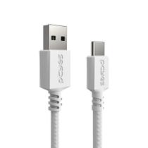 Cabo USB a 2.0 Macho P/ USB TIPO-C - Branco - 2 Metros - NYLON - CBPY03B