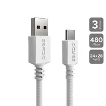 Cabo Usb A 2.0 Macho P/ Usb Tipo-c - Branco - 2 Metros - Nylon - Cbpy03b Cabo Usb A 2.0 Macho P/ Usb Tipo-c - Branco - 2 Metros - Nylon - Cbpy03b
