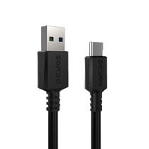 Cabo USB a 2.0 Macho P/ USB TIPO-C - Preto - 1 Metro - PUACP-10