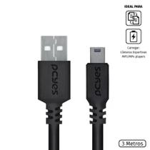 Cabo USB A 2.0 Para Mini USB B 2.0 3 Metros