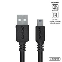 Cabo Usb A 2.0 Para Mini Usb B 2.0 - Preto - 3 Metros - Puanm2-3 Cabo Usb A 2.0 Para Mini Usb B 2.0 - Preto - 3 Metros - Puanm2-3