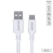 Cabo Usb A 2.0 Para Usb Tipo C 50cm Branco - Puacb-05