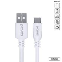 Cabo usb a 2.0 para usb tipo c para celular smartphone 1m branco - puacb-01 pcyes