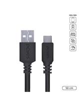 Cabo Usb A 2.0 Para Usb Tipo C Para Celular Smartphone 50cm Preto - Puacp-05