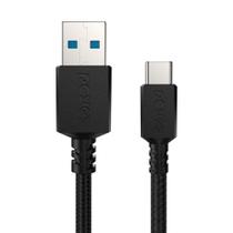 Cabo USB a 3.0 Macho P/ USB TIPO-C - Preto - 3M - NYLON - CBPY003P