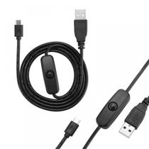 Cabo USB A-Macho Para Micro USB Robótica Com Botão ON/OFF 1,20mts 0185110