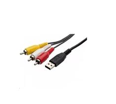 Cabo USB A Macho x 3 RCA Macho P/ Tv Áudio e Vídeo 1,80m