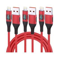 Cabo USB a Para Lightning Com Carregamento Rápido 3PCS Trançado Em Nylon Com Display Digital Para
