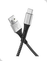 Cabo USB-A para USB-C 1,2m Nylon Geonav Preto Cabo USB-A para USB-C 1,2m Nylon Geonav Preto