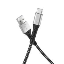 Cabo usb-a para usb-c 1,2m nylon trançado preto geonav