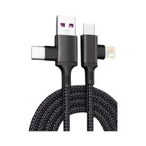 Cabo USB a Tipo C Para Lightning Com Carregamento Rápido PD 2 Em 1 Para iPhone 16 15 14 13 11 pro