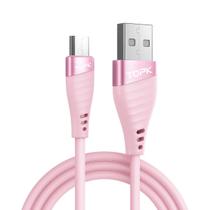 Cabo USB-A x Micro USB 2.4A Colors 1m TOPK AN46