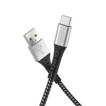 Cabo usb-c 1,2m nylon trançado preto geonav