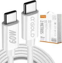 Cabo USB-C 2 Metros 60W (Tipo C) Compatível com Carregador iPhone IOS Android Motorola Samsung Turbo Cabo USB-C 2 Metros 60W (Tipo C) Compatível com Carregador iPhone IOS Android Motorola Samsung Turbo