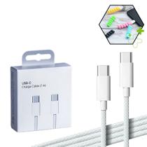Cabo USB-C 60W 1M Trançado Compativel iPhone 15 16 Samsung Xiaomi Motorola Android Tipo C Turbo PD