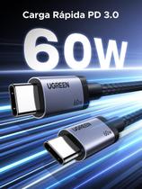 Cabo Usb C 60W 3A/20V Pd Carregamento Rápido E Sincronização - Ugreen Cabo Usb C 60W 3A/20V Pd Carregamento Rápido E Sincronização - Ugreen