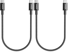 Cabo USB-C Anker Type-C 60W Carregamento Rápido 0,3 m Kit com 2 Cabo USB-C Anker Type-C 60W Carregamento Rápido 0,3 m Kit com 2