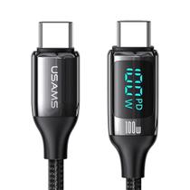 Cabo Usb-c Carga Rápida 100w Usams Display 1,2 Metros Preto