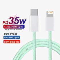 Cabo USB-C De Carregamento Rápido 35W Para iPhone 14 13 12 Mini pro Max X XR XS 8, Trançado Em