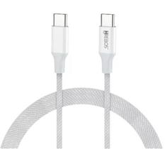 Cabo USB-C Dual Tipo-C Reforçado Hrebos Premium White Braids 1.2 m
