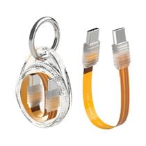 Cabo USB-C Flexível Portátil Para Chaveiro, Tipo-C Multifuncional Para Power Bank E SSD Thunderbolt
