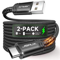 Cabo USB C JSAUX, pacote com 2 m de carregamento rápido, iPhone Samsung, preto