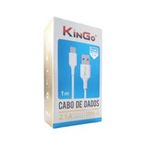 Cabo USB-C Kingo Branco 1m 2.1A para Moto One Fusion Plus