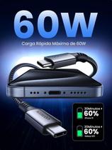 Cabo Usb C Nylon Trançado Type C Pd 60W Carregamento Rápido