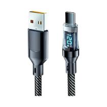 Cabo USB C Para C De Carregamento Rápido De 120W Com Display Digital Para iPhone 15, Xiaomi 14,
