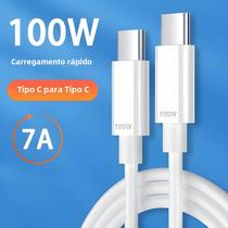 Cabo USB-C para Carregamento Rápido (100W, 7A) - Compatível com Macbook Pro, iPad Pro, Samsung e Xiaomi