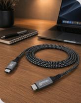 Cabo USB-C Para Conexão USB-C com 1,5m Geonav Cinza Resistente Para Celulares Notebooks Controles Cabo USB-C Para Conexão USB-C com 1,5m Geonav Cinza Resistente Para Celulares Notebooks Controles