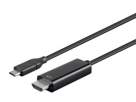 Cabo USB C para HDMI 3.1 Monoprice 4K @30Hz Type-C 2,7 m preto Cabo USB C para HDMI 3.1 Monoprice 4K @30Hz Type-C 2,7 m preto