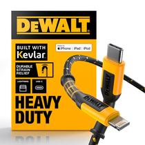 Cabo USB C para Lightning DEWALT reforçado trançado de 1,2 m