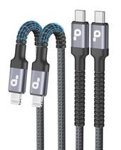 Cabo USB-C para Lightning PRAKIE 1,8 m 2 unidades MFi Carregamento Rápido