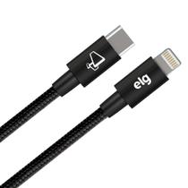 Cabo USB-C para Lightning, Sincronização e Carga Ultrarrápida 27W 3A, Malha Trançada, Cor:PretoTamanho:1 metro Cabo USB-C para Lightning, Sincronização e Carga Ultrarrápida 27W 3A, Malha Trançada, Cor:PretoTamanho:1 metro